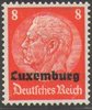 5 Hindenburg mit Aufdruck Luxemburg 8 Pf Deutsche Besatzungsausgabe