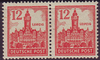 161y Zusammendruck Abschiedsserie 12 Pf  Briefmarke Alliierte Besatzung