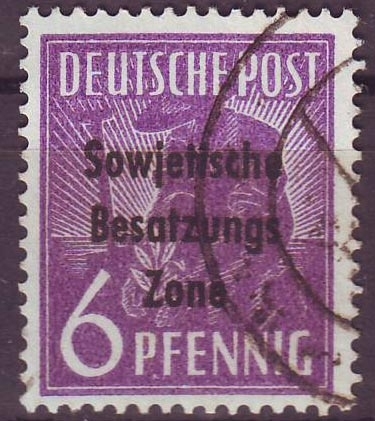183 Deutsche Post Sowjetische Besatzungs Zone 6 Pfennig Solar Pool