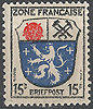 7 ax Wappen Französische Zone 15 Pf Allgemeine Ausgabe