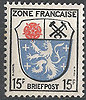 7 bw Wappen Französische Zone 15 Pf Allgemeine Ausgabe