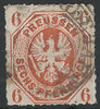 15b Preussen Sechs Pfennige Briefmarke Altdeutschland