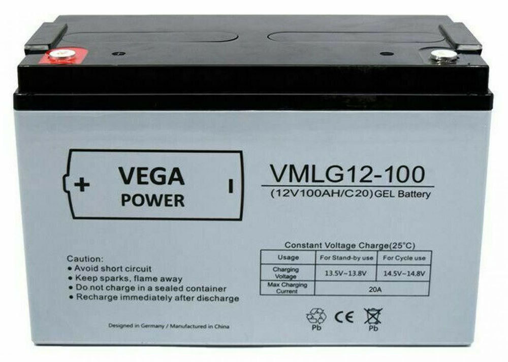12V 100Ah C20 GEL Batterie Akku Vega VLMG12-100