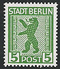 1AAxs Berliner Bär 5 Pf  Briefmarke Alliierte Besatzung