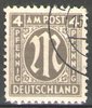 018, Amerikanische und Britische Zone, M im Oval, 4 Pf, Briefmarke, Alliierte Besatzung
