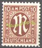 022, Amerikanische und Britische Zone, M im Oval, 10 Pf, Briefmarke, Alliierte Besatzung