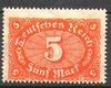 177 Deutsches Reich, Ziffernzeichnung 5 M, ungestempelt, Briefmarke
