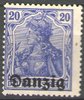 4 Freie Stadt Danzig, Deutschland, Germania 20 Pf, ungestempelt, Briefmarke