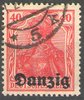 6 Freie Stadt Danzig, Deutschland, Germania 40 Pf, gestempelt, Briefmarke