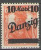 31 I Freie Stadt Danzig, Deutschland, Germania 10M auf 7,5 Pf, ungestempelt, Briefmarke