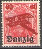 51 Freie Stadt Danzig, Deutschland, Flugpostmarke Germania 60 auf 40 Pf, ungestempelt, Briefmarke