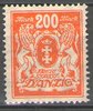 142 Freie Stadt Danzig, Deutschland, Großes Staatswappen 200M, ungestempelt, Briefmarke