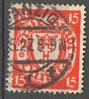 214x Freie Stadt Danzig, Deutschland, Staatswappen im Kreis, 15 Pf, gestempelt, Briefmarke
