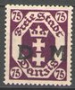 15 Dienstmarke,  Freie Stadt Danzig, Deutschland, Staatswappen 75 Pf, ungestempelt, Briefmarke