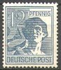 947, Freimarke, 2. Kontrollratsausgabe, 12 Pf, Deutsche Post, Alliierte Besetzung