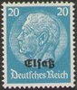 9 Hindenburg mit Aufdruck Elsaß 20 Pf Deutsche Besatzung