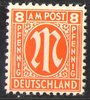 005, Freimarke, M im Oval, 8 Pf, Amerikanische und Britische Zone, Briefmarke, Alliierte Besatzung