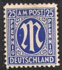 009, Freimarke, M im Oval, 25 Pf, Amerikanische und Britische Zone, Briefmarke, Alliierte Besatzung