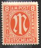 014, Amerikanische und Britische Zone, M im Oval, 8 Pf, Briefmarke, Alliierte Besatzung
