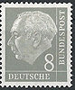 182xW  Theodor Heuss 8 Pf Deutsche Bundespost