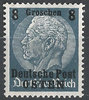 2  Freimarke 8 Gr auf 4 Pf Deutsche Post Osten Generalgouvernement