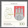 1591, Wappen Hamburg 100 Pf, Deutsche Bundespost