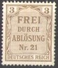 2 Zähldienstmarke Dienstmarke 3 Pf Deutsches Reich