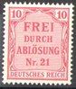 4 Zähldienstmarke Dienstmarke 10 Pf Deutsches Reich