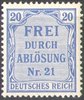 5 Zähldienstmarke Dienstmarke 20 Pf Deutsches Reich