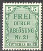 3 Zähldienstmarke Dienstmarke 5 Pf Deutsches Reich
