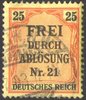 6 Zähldienstmarke Dienstmarke 25 Pf Deutsches Reich