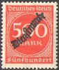 81 Ziffern im Kreis Dienstmarke 500 M Deutsches Reich