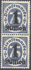 2x 96 Ziffern mit Aufdruck Dienstmarke 1 Mio M Deutsches Reich