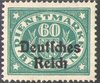 41 Abschiedsausgabe von Bayern Dienstmarke 60 Pf Deutsches Reich