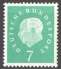 302 Theodor Heuss 7 Pf Deutsche Bundespost