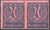 2x 72 Dienstmarke Wertziffer 20 M Deutsches Reich