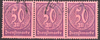3x 73 Dienstmarke Wertziffer 50 M Deutsches Reich