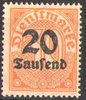 90 Dienstmarke Wertziffer 20 Tausend Deutsches Reich