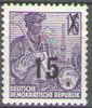 438 m Fünfjahresplan III  15 auf 16 Pf  Briefmarke DDR