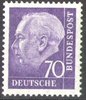 263xR Theodor Heuss 70 Pf Rollenmarke Deutsche Bundespost