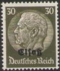11 Hindenburg mit Aufdruck Elsaß 30 Pf Deutsche Besatzung