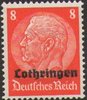 5 Hindenburg mit Aufdruck Lothringen 8 Pf  Deutsche Besatzung