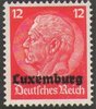 7 Hindenburg mit Aufdruck Luxemburg 12 Pf Deutsche Besatzungsausgabe