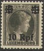 22 Freimarke aus Luxemburg mit Aufdruck 10 Rpf Deutsche Besatzungsausgabe