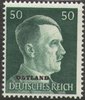 16 Hitler mit Aufdruck Ostland 50 Pf  Deutsche Besatzungsausgabe