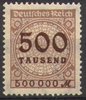 313A Wertangabe im Kreis 500 Tausend M Deutsches Reich