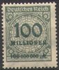 322A Wertangabe im Kreis 100 Millionen M Deutsches Reich