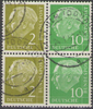 W12 Theodor Heuss Zusammendrucke 2 + 10 Deutsche Bundespost