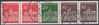 W26 h Zusammendrucke Brandenburger Tor 30+30+20+10+10 Pf Deutsche Bundespost