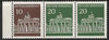 W27 a Zusammendrucke Brandenburger Tor 10+20+20 Pf Deutsche Bundespost